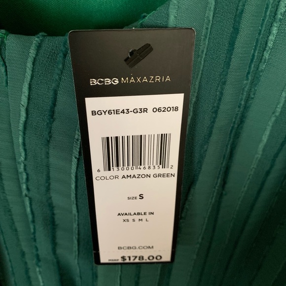 BCBGMAXAZRIA-Summer Dress Amazon Green Size: S NWT - Picture 3 of 4